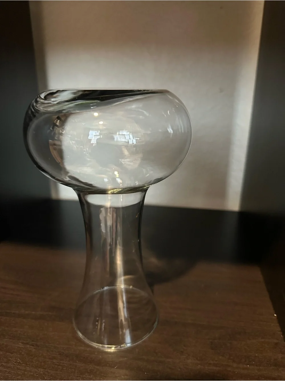 Vtg Carafe Decanter Water Beverage Or Large Vase With Slender Neck Round Bottom